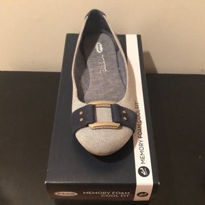 Dr. Scholls memory foam cool fit blue/gray flats.